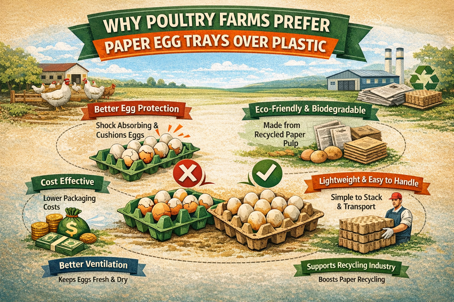 The Surprising Reason Poultry Businesses Prefer Paper Egg Trays Over Plastic