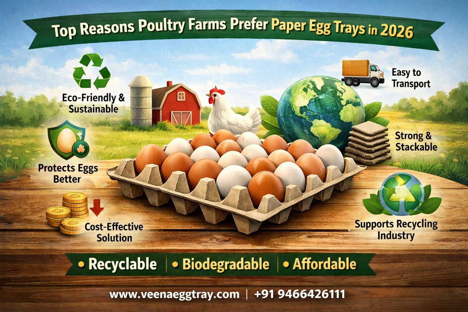 Top Reasons Poultry Farms Prefer Paper Egg Trays in 2026 - Veena Egg Tray