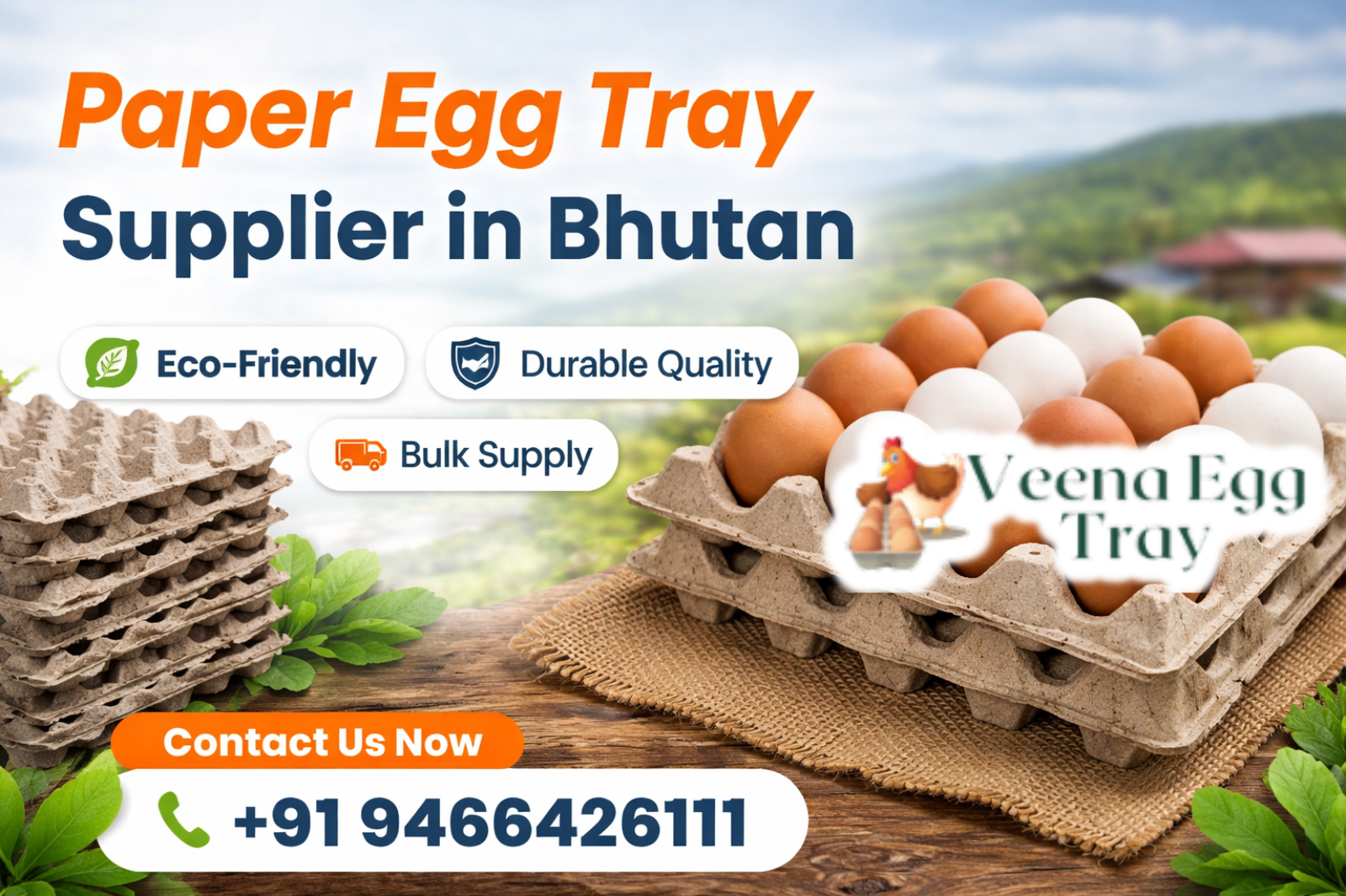 Veena Egg Tray paper egg tray supplier in Bhutan egg tray exporter to Bhutan from India bulk egg tray supplier Bhutan