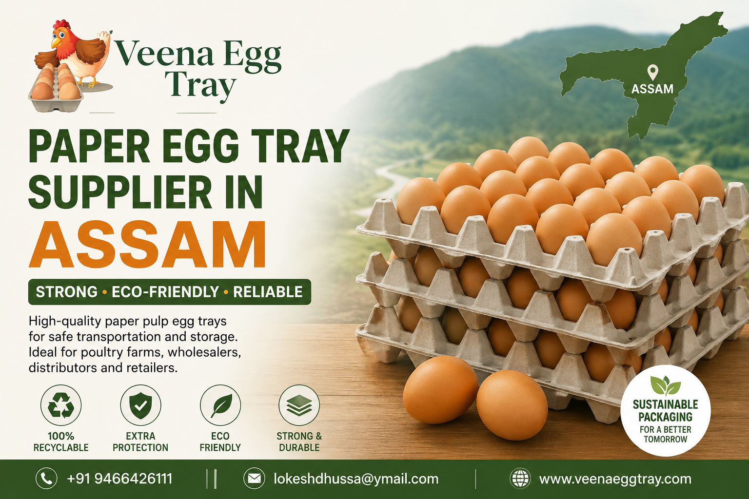 Paper Egg Tray Supplier in Assam | Veena Egg Tray