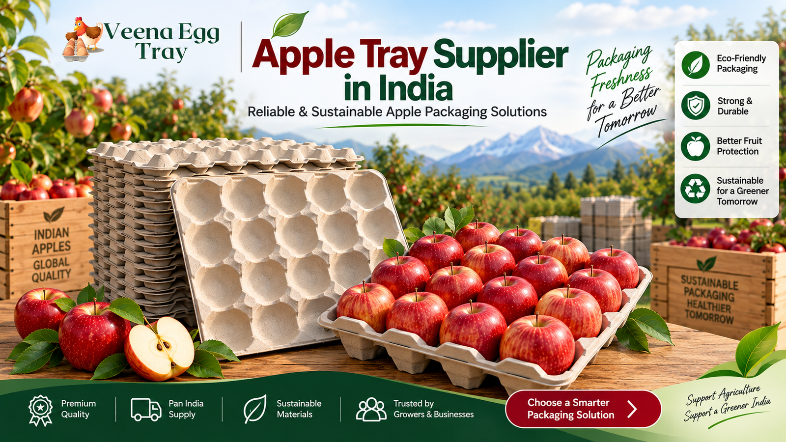 Apple Tray Supplier in India: Reliable & Sustainable Apple Packaging Solutions Veena Egg Tray