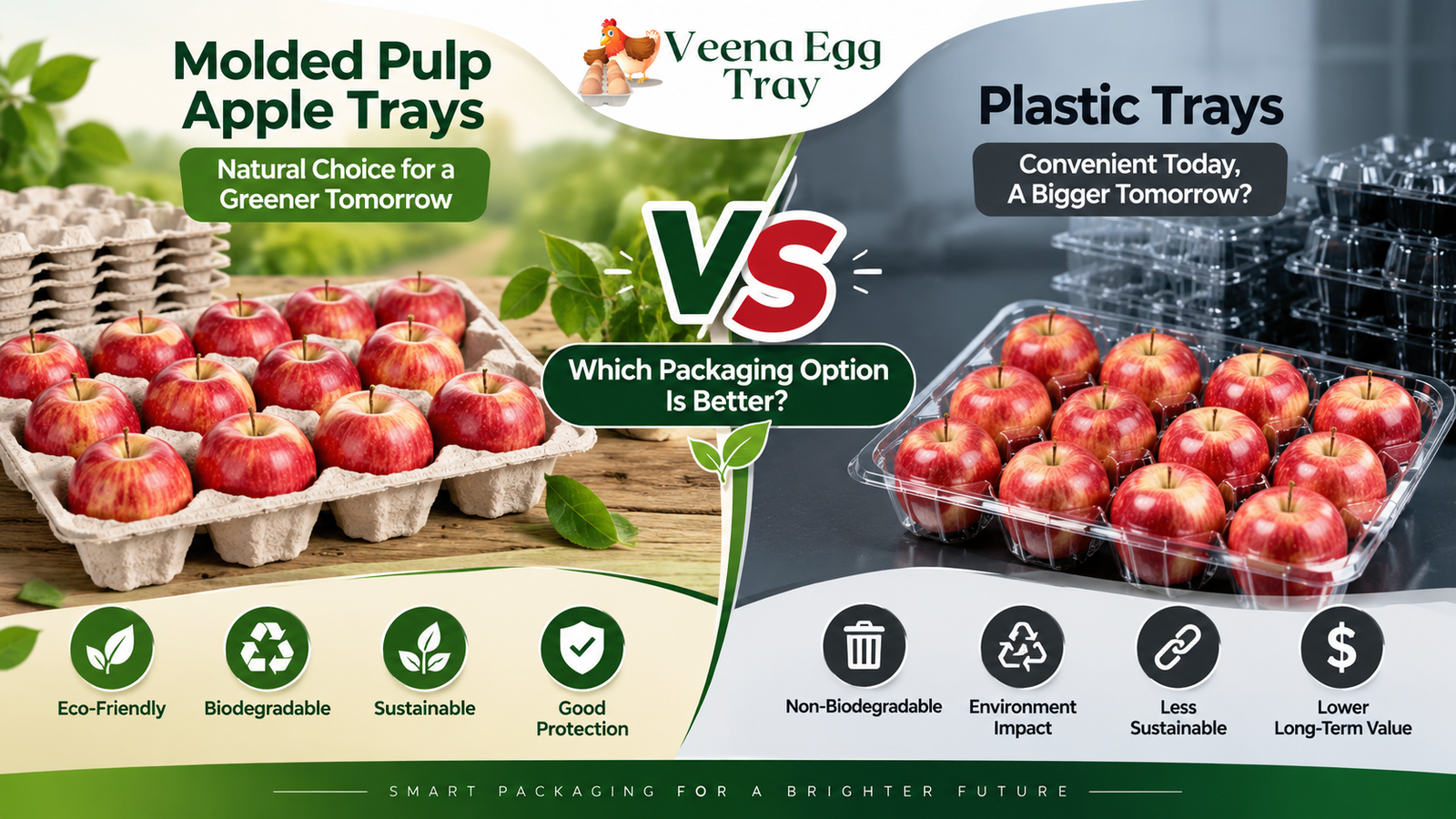 Molded Pulp Apple Trays vs Plastic Trays: Which Packaging Option Is Better? Veena Egg Tray