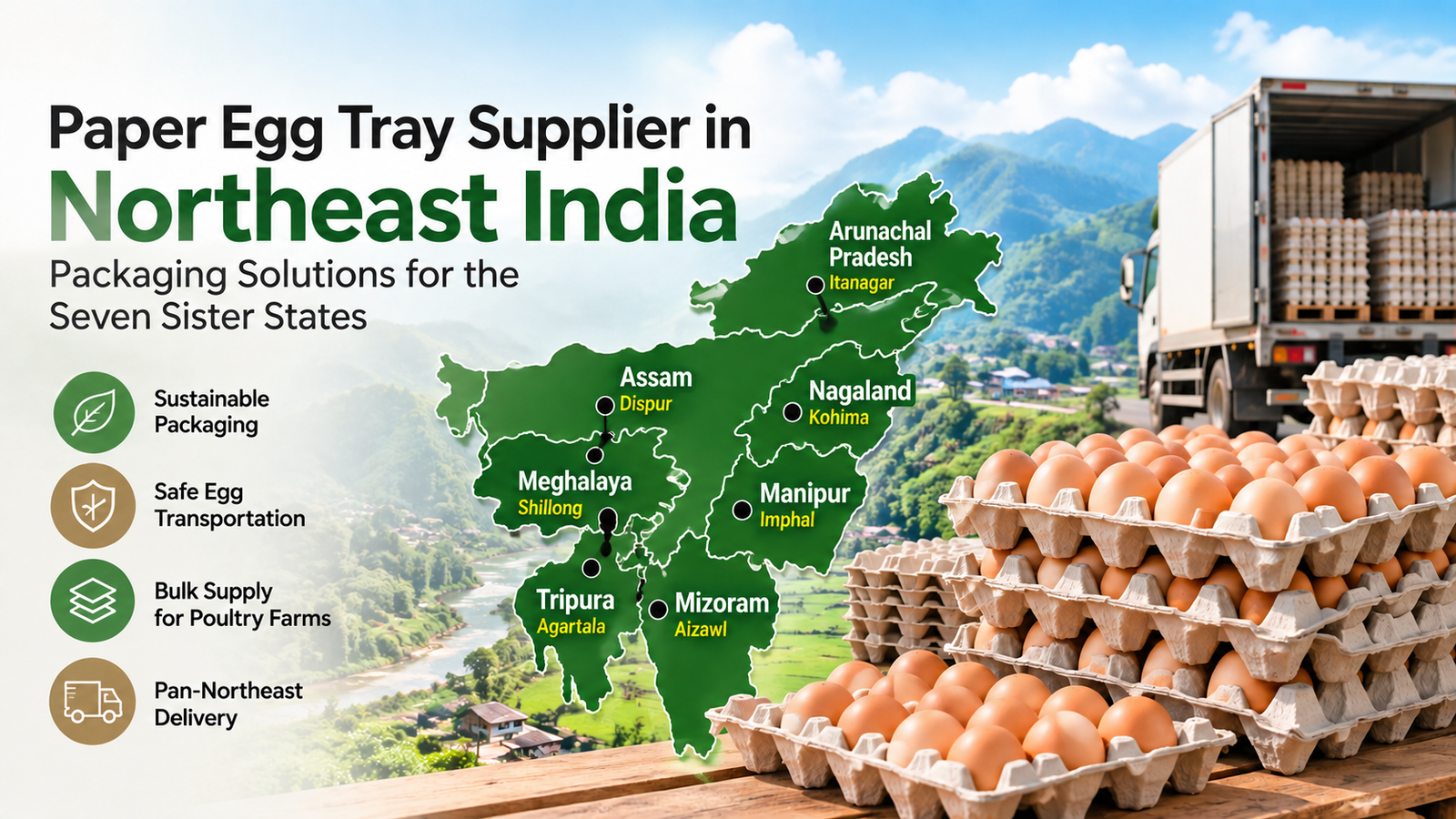 Paper Egg Tray Supplier in Northeast India: Packaging Solutions for the Seven Sister States Veena egg tray
